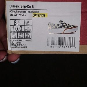 Platform Vans size 10 in W